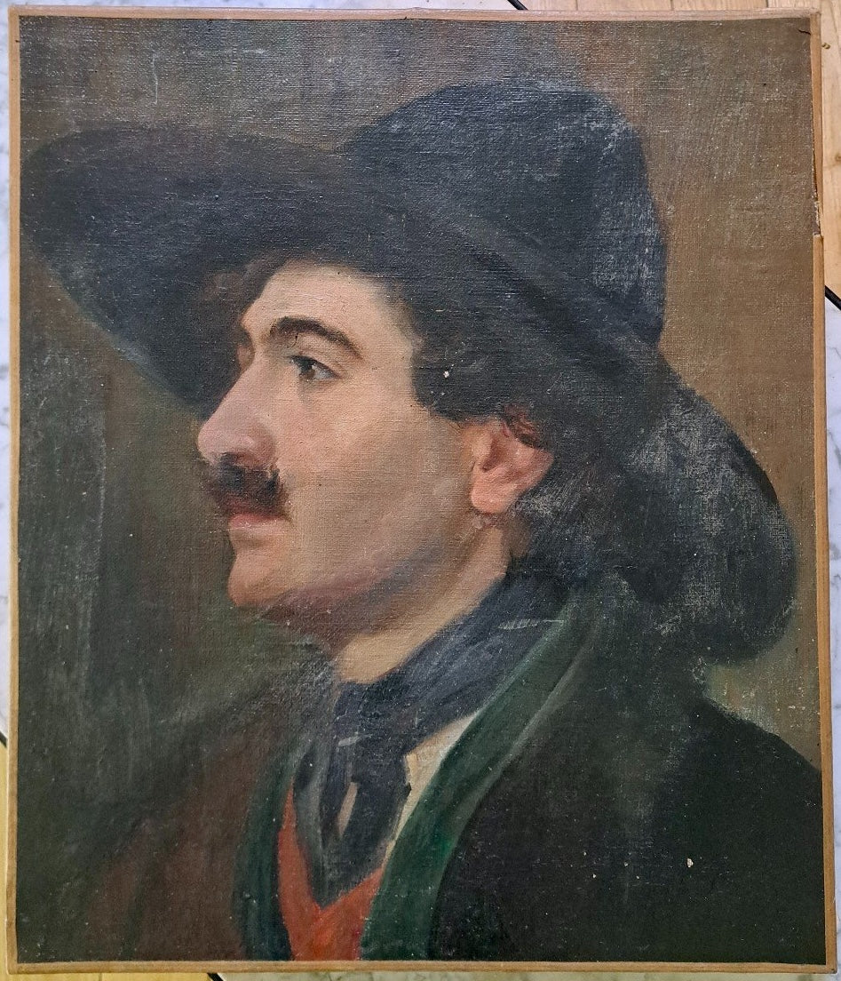 19th Century Self-Portrait of a Man in a Hat