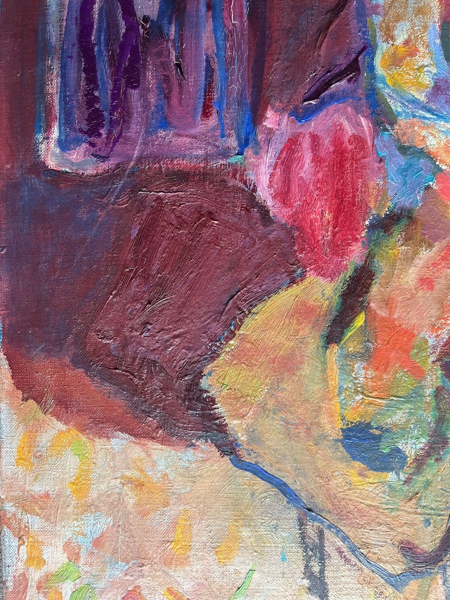 Seated Woman Oil on Canvas 20th Century