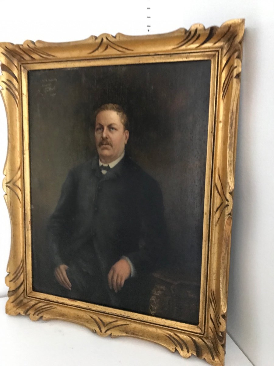 Antique 1890 French Gentleman's Portrait