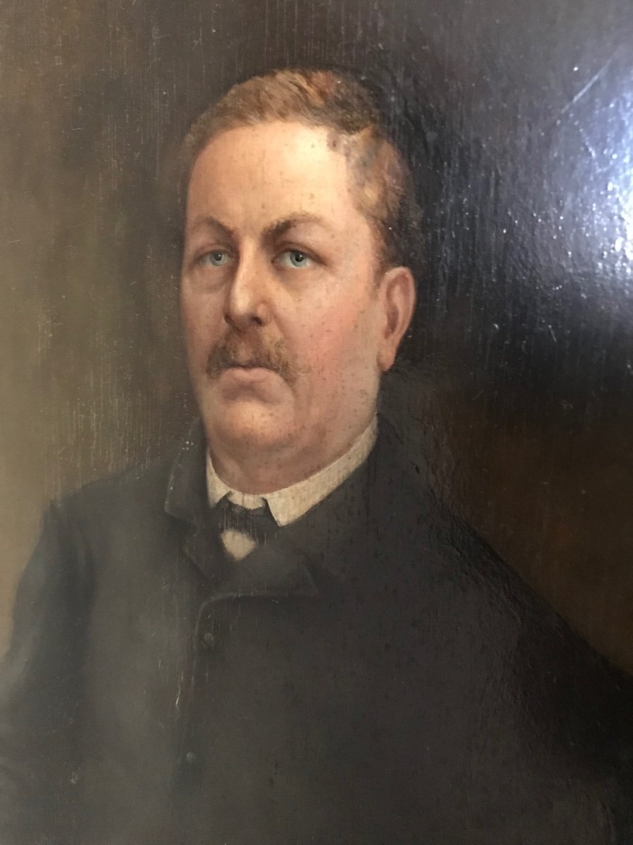 Antique 1890 French Gentleman's Portrait