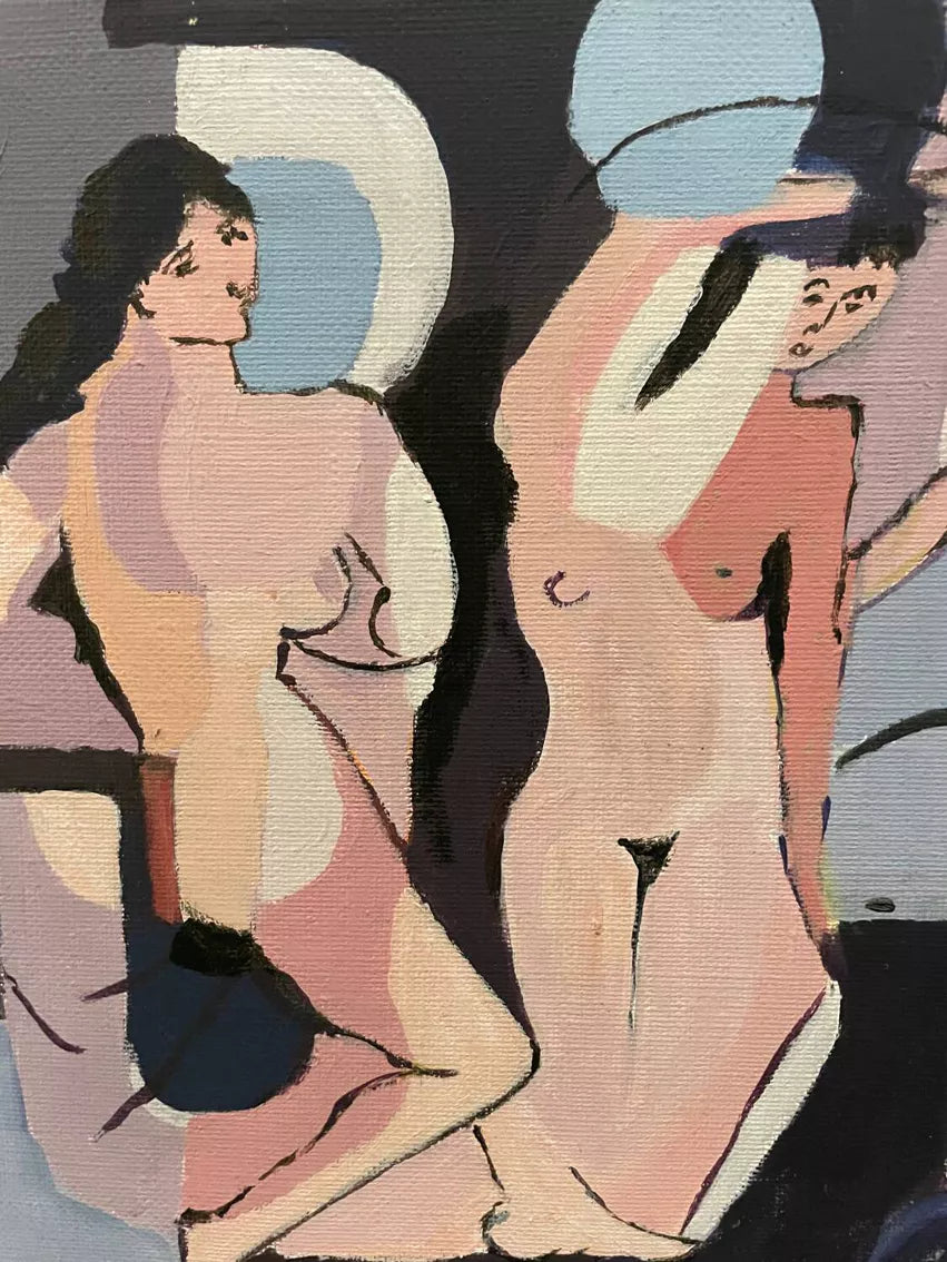 Abstract Nude Composition Oil on Canvas (1960)