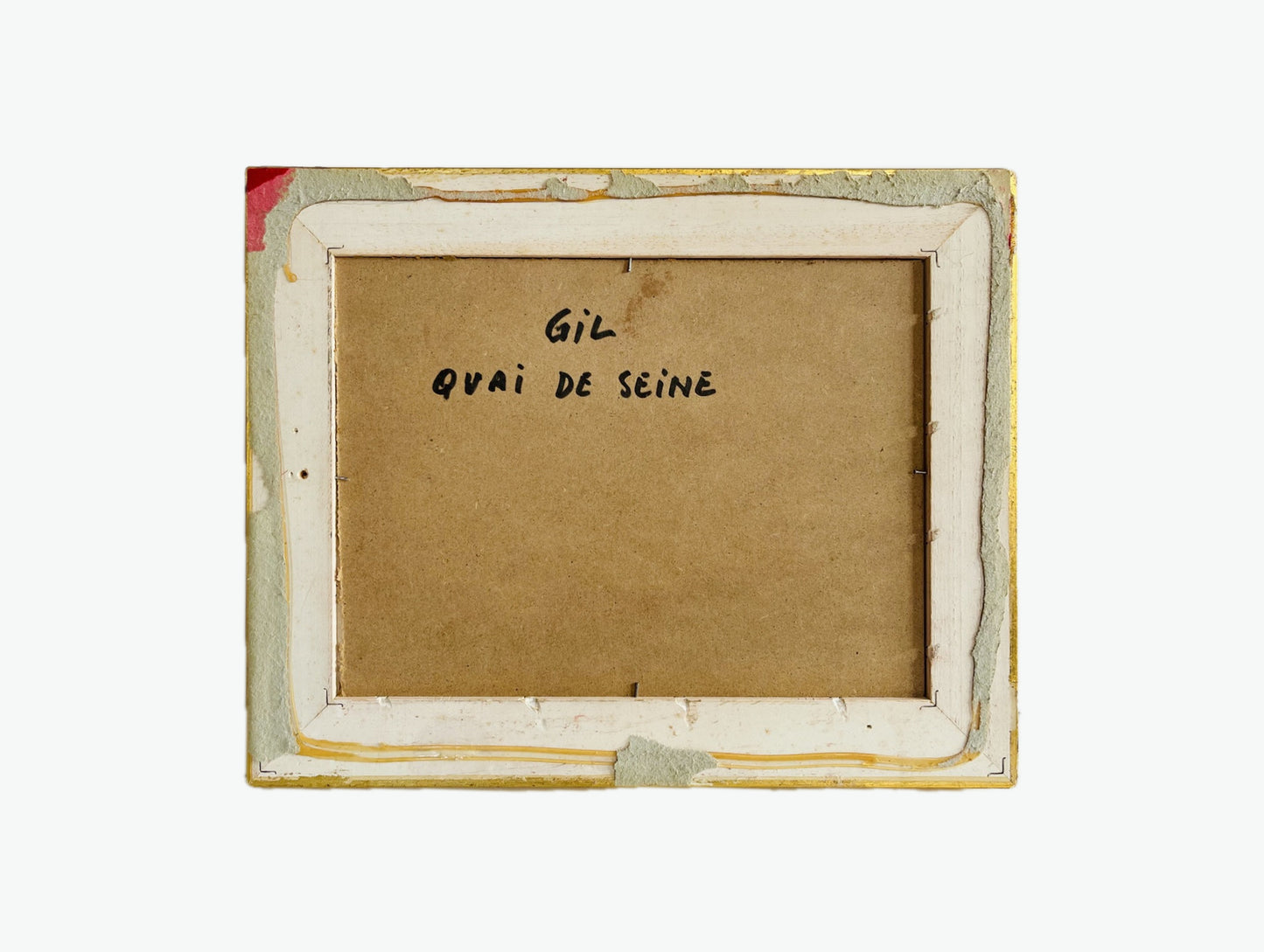 Quais de Seine, Paris – Vintage French Original Painting in Gilded Frame