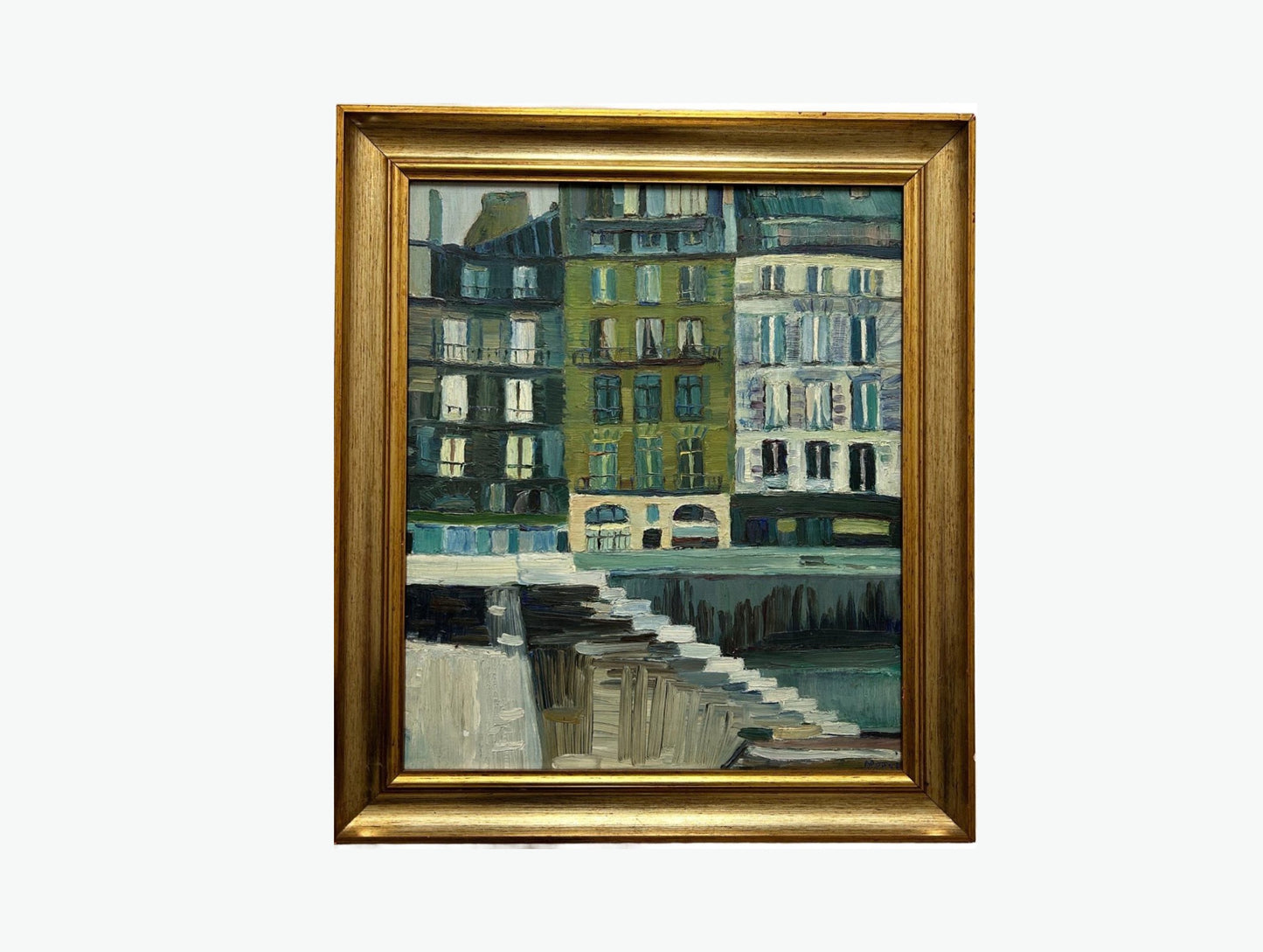 Mid-Century Paris Seine View with Modernist Brushwork