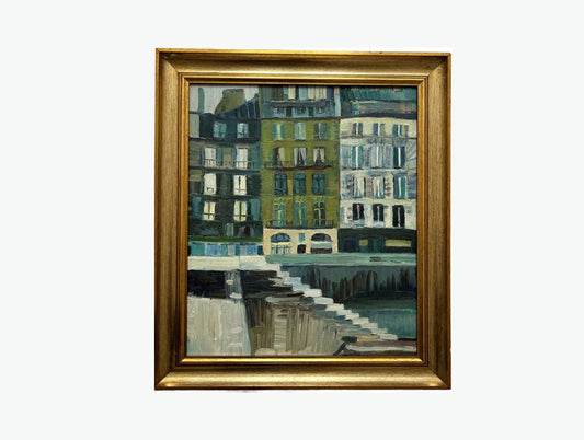 Mid-Century Paris Seine View with Modernist Brushwork