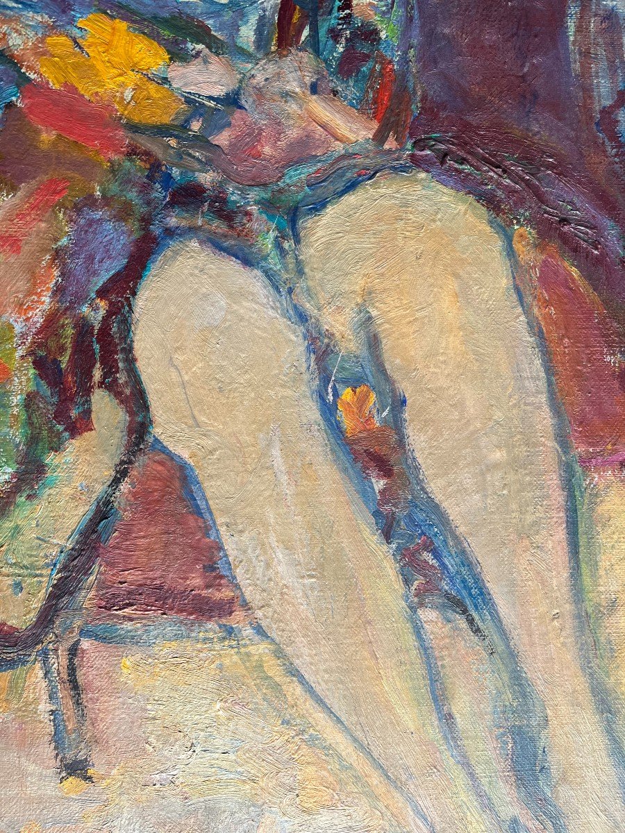 Seated Woman Oil on Canvas 20th Century