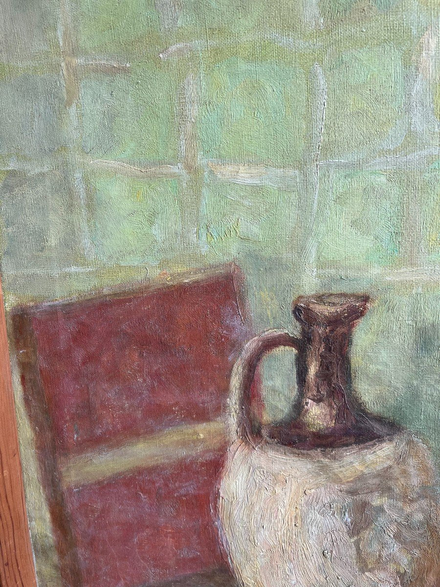 Serene 20th Century Still Life Oil on Canvas