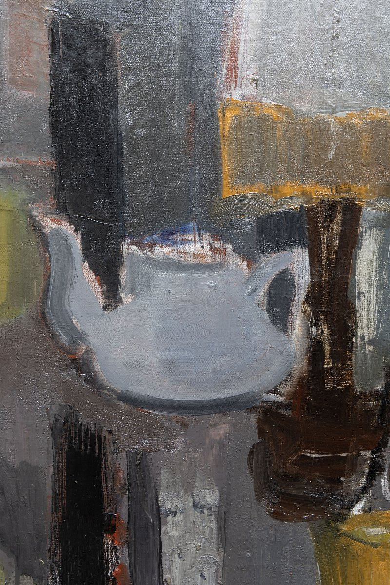 Large French Vanitas Still Life Vintage Oil on Canvas (31.5″ × 38.6″)