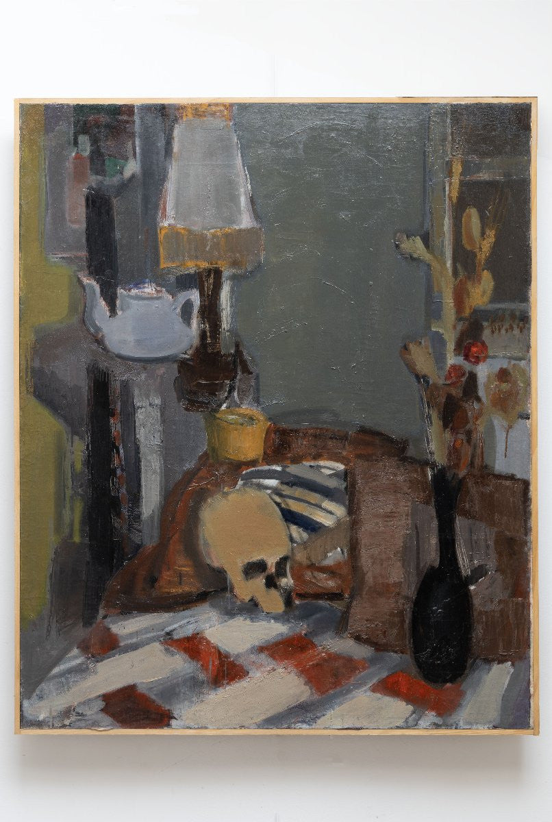 Large French Vanitas Still Life Vintage Oil on Canvas (31.5″ × 38.6″)