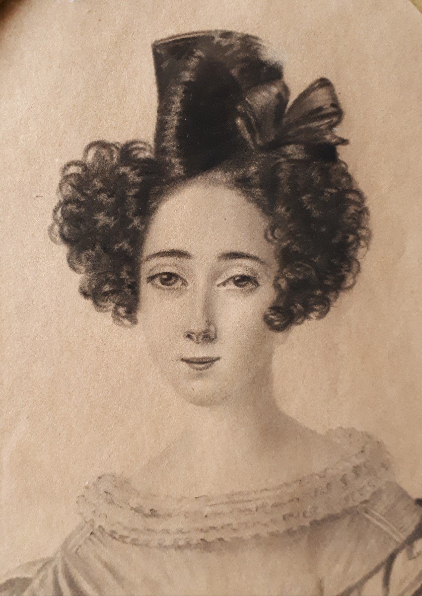 Timeless Charcoal Portrait of a Young Woman in an Elegant Frame