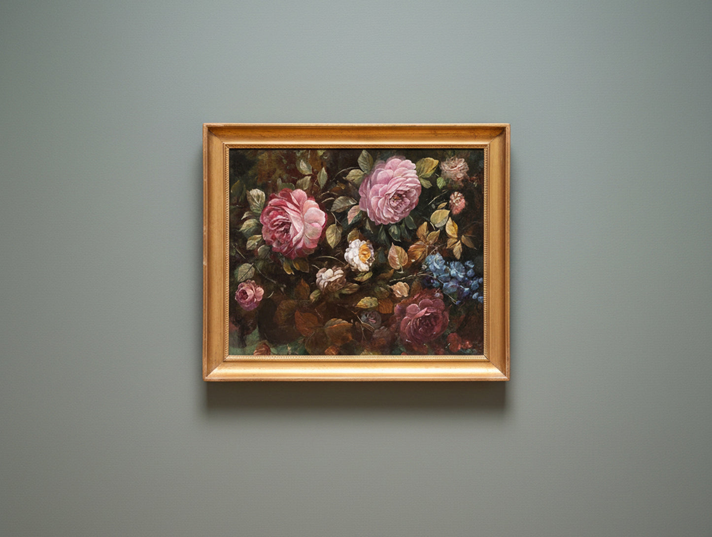 A Salon of Roses Antique 19th-Century Floral Still Life