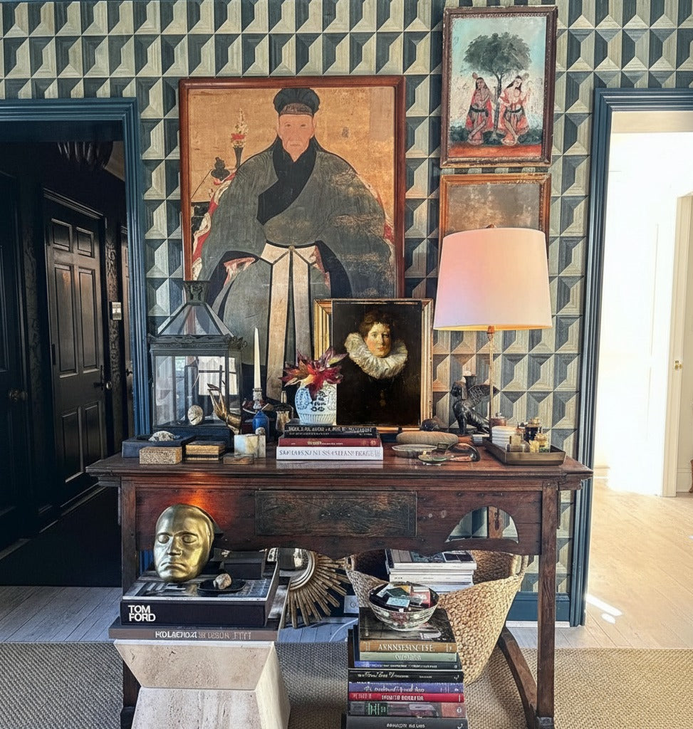 Antique 19th Century French Oil Portrait with Ruff Collar