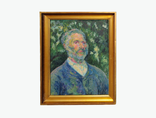 French Fauvist Oil Portrait of a Bearded Man (1914)