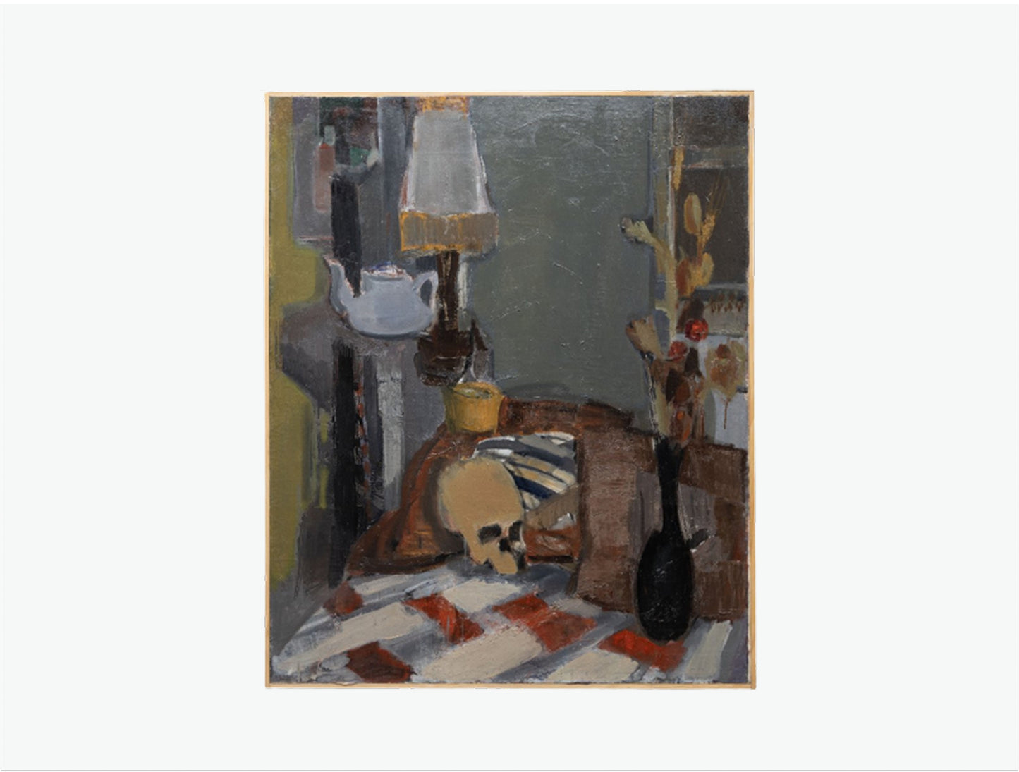 Large French Vanitas Still Life Vintage Oil on Canvas (31.5″ × 38.6″)