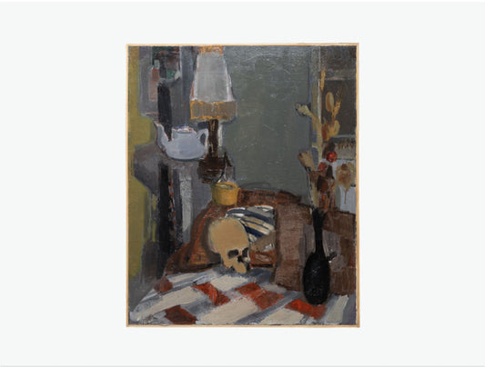 Large French Vanitas Still Life Vintage Oil on Canvas (31.5″ × 38.6″)