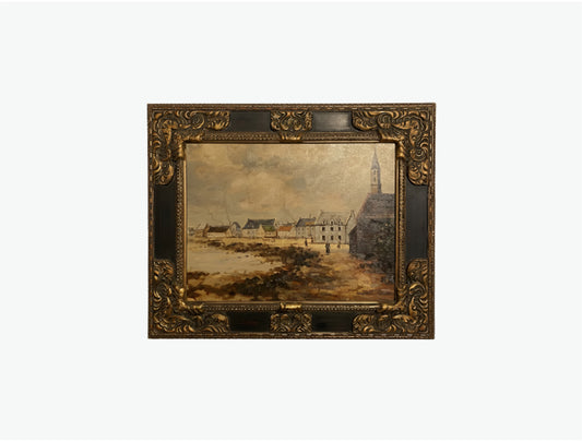 Lively French Coastal Village Scene