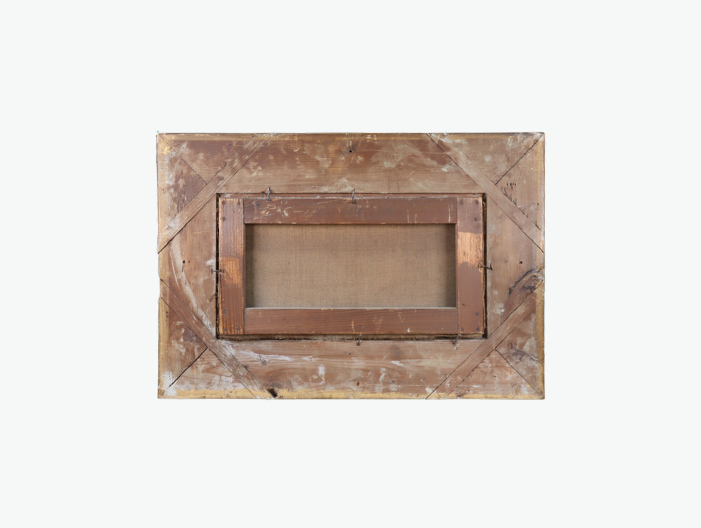 Antique 19th Century French Oil Landscape Painting Cow Drinking by the River Original Gilded Frame