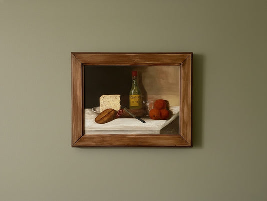 Antique French Still Life "Château la Pompe" Oil Painting