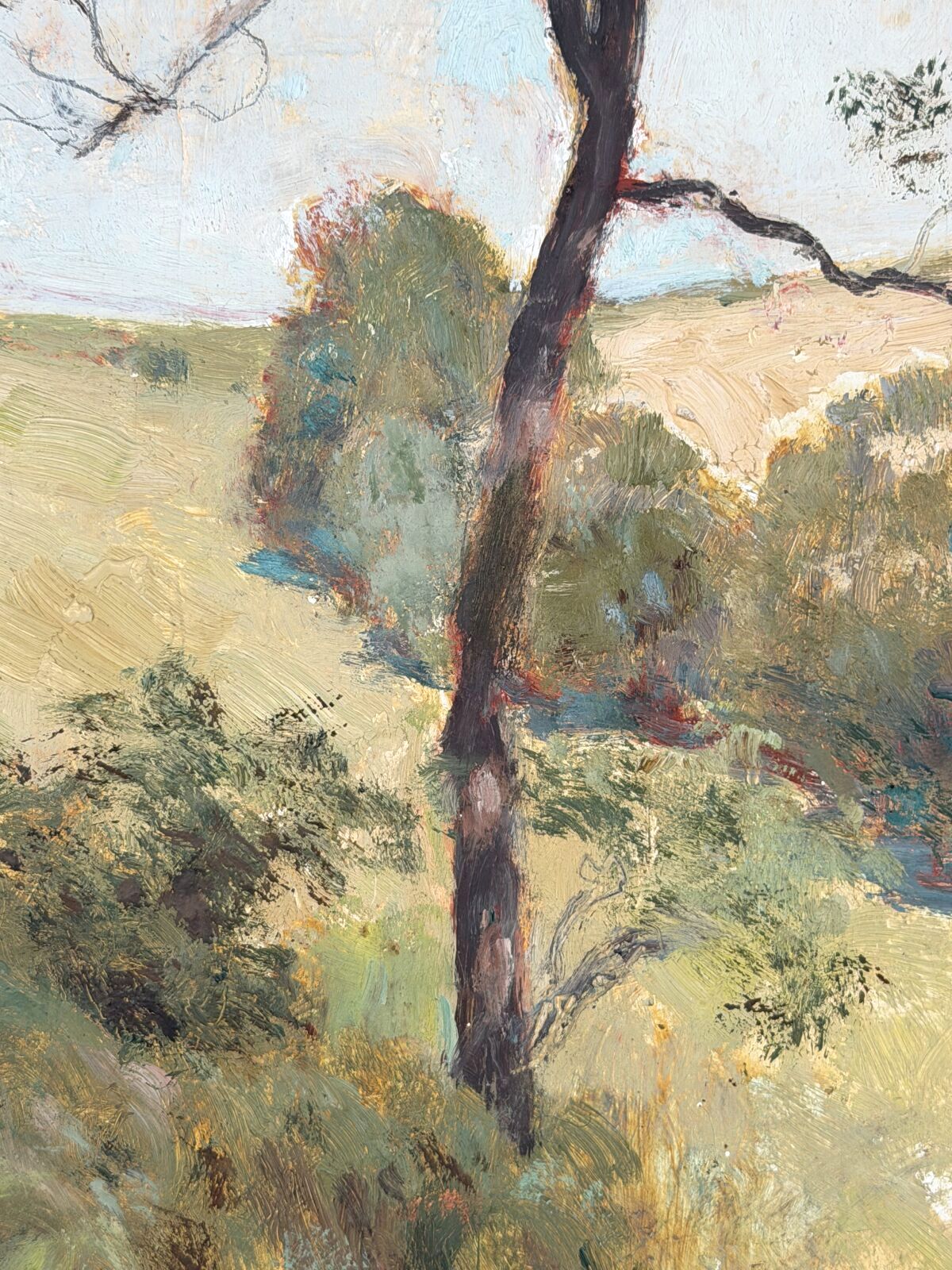 Sunlit French Lauragais Landscape Oil Painting by Olympic Gold Medalist Henri Anspach