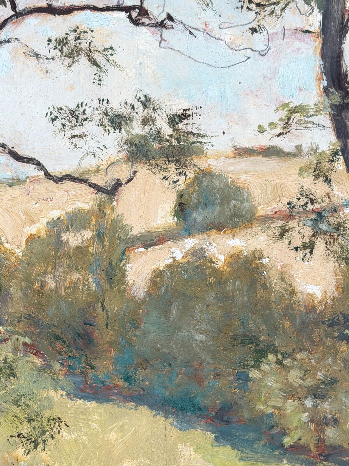 Sunlit French Lauragais Landscape Oil Painting by Olympic Gold Medalist Henri Anspach