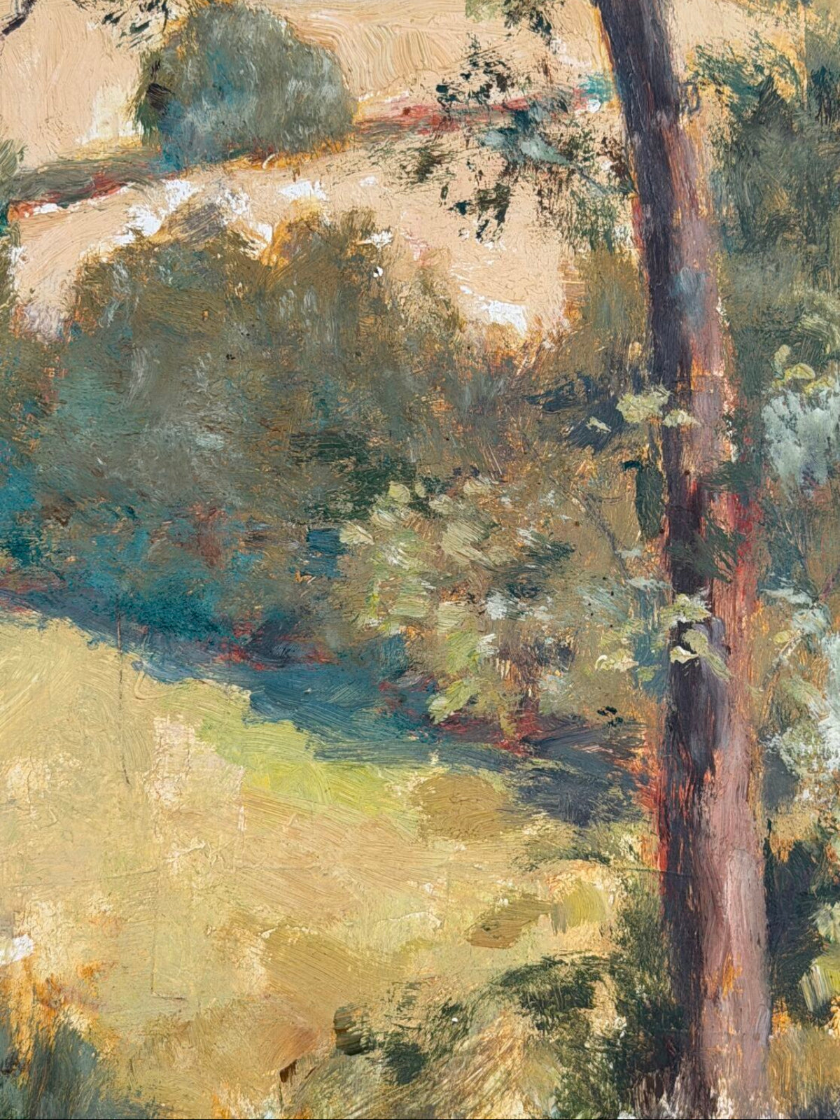 Sunlit French Lauragais Landscape Oil Painting by Olympic Gold Medalist Henri Anspach