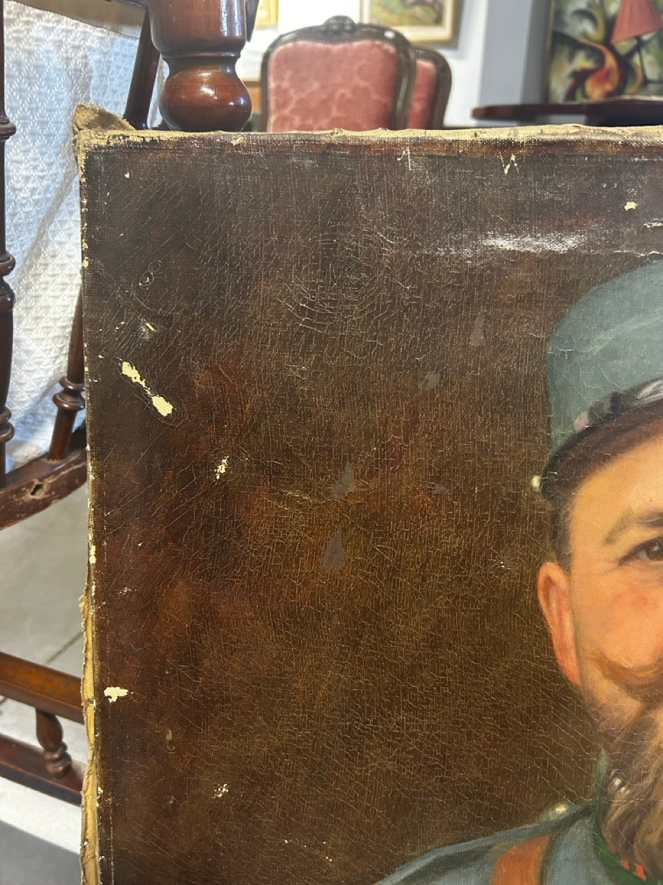 Antique French WWI Sergeant Portrait Oil Painting by Augustin Demizel, Pupil of Léon Bonnat (John Singer Sargent's teacher)