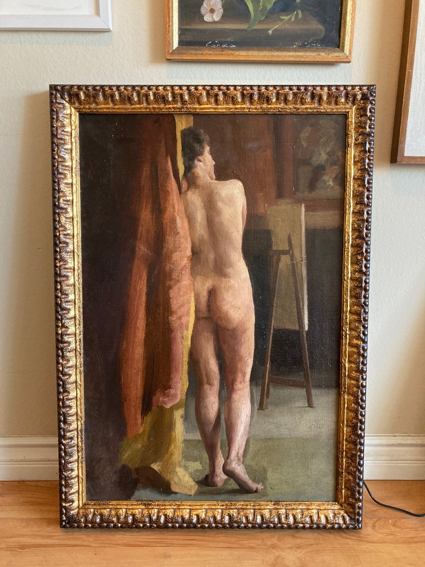 Large Male Nude Figure Study Oil Painting by Douglas Stannus Gray, Pupil of John Singer Sargent