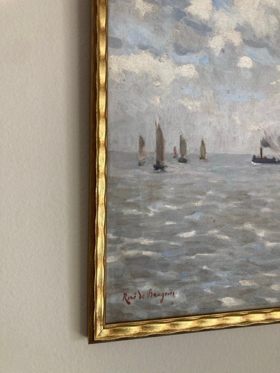 Early 20th Century Impressionist Seascape Oil Painting by René de Baugnies