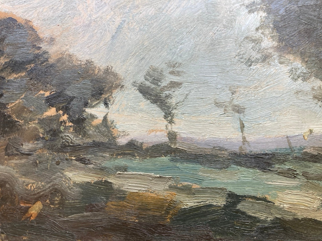 French Landscape Oil Painting attributed to Eugène Brouillard
