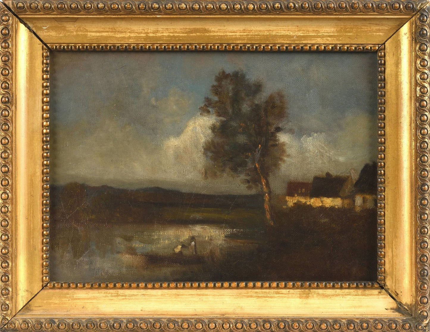 Early 20th-Century French “Paysage à la mare” Modern School Landscape at the Pond