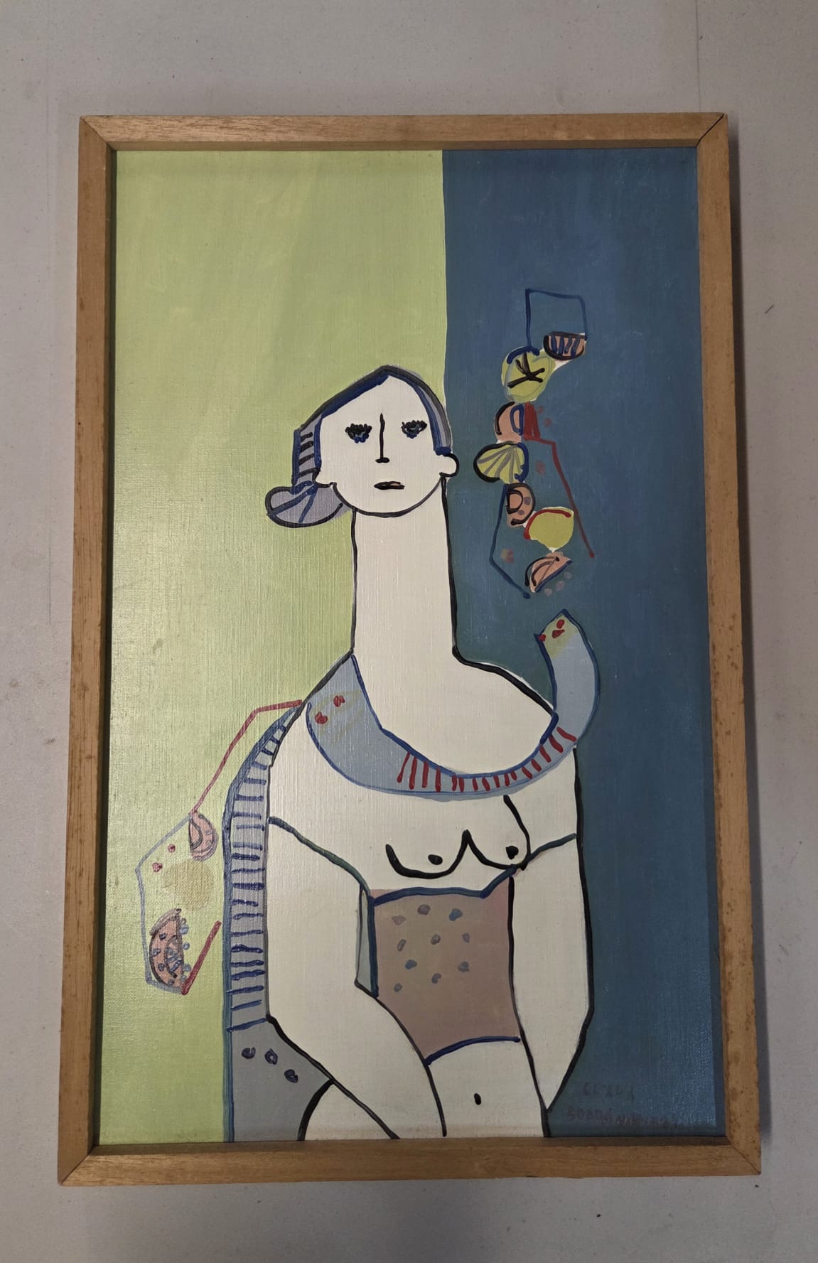 French Mid-Century Modern Figurative Female Portrait