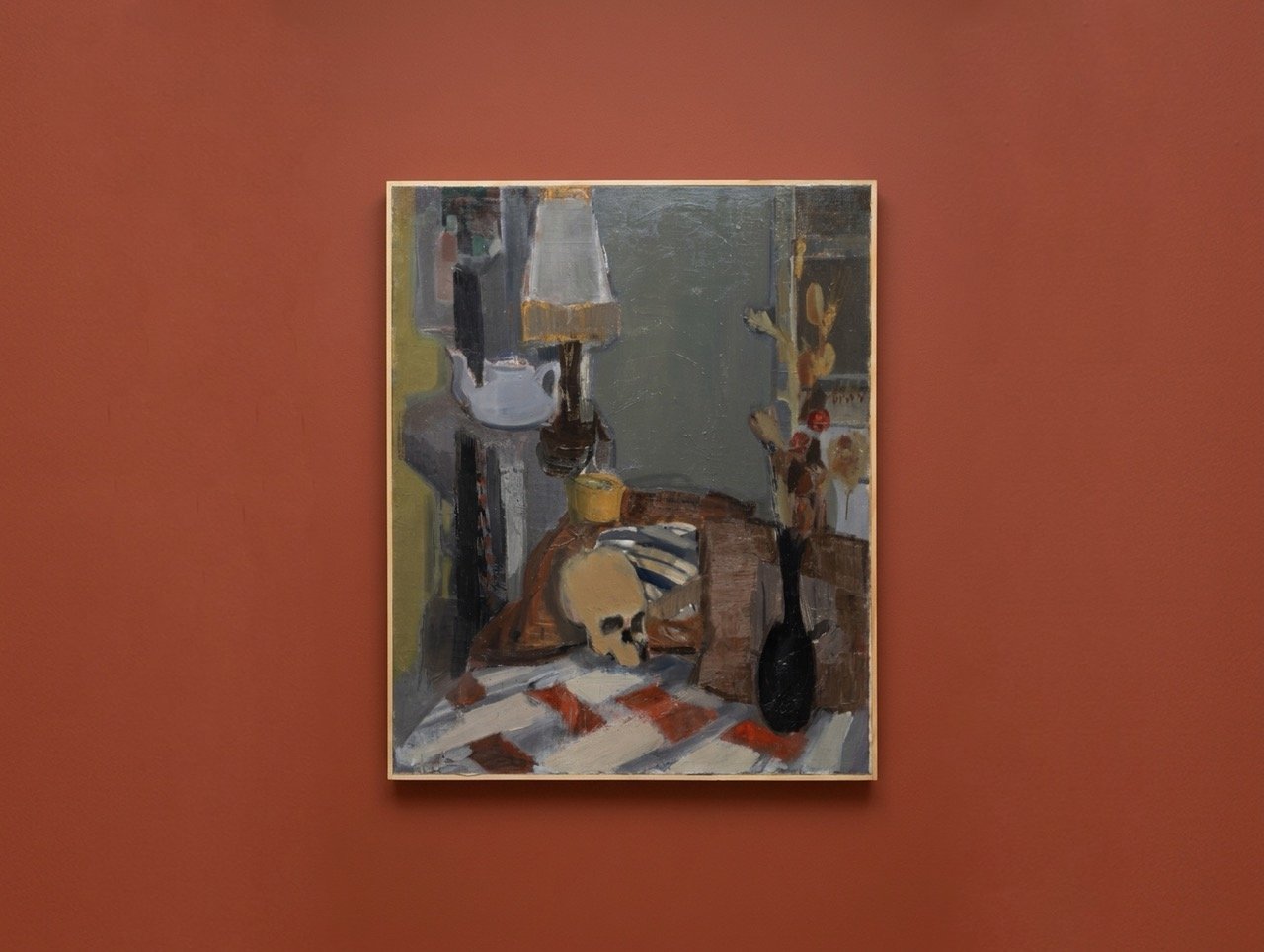 Large French Vanitas Still Life Vintage Oil on Canvas (31.5″ × 38.6″)