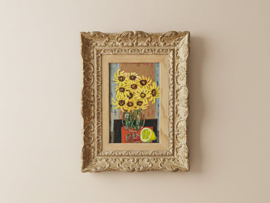 École de Paris French Still Life with Sunflowers & Lemon by Gabriel Zendel